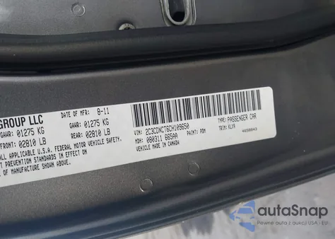 2012 Dodge Charger R/T z USA, uszkodzony, nr VIN 2C3CDXCT6CH109650